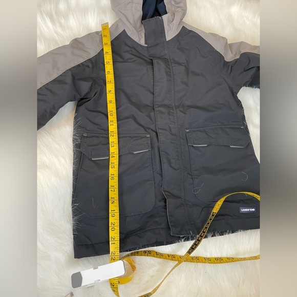 Lands' End squall waterproof insulated Black and Gray Jacket - Picture 12 of 15
